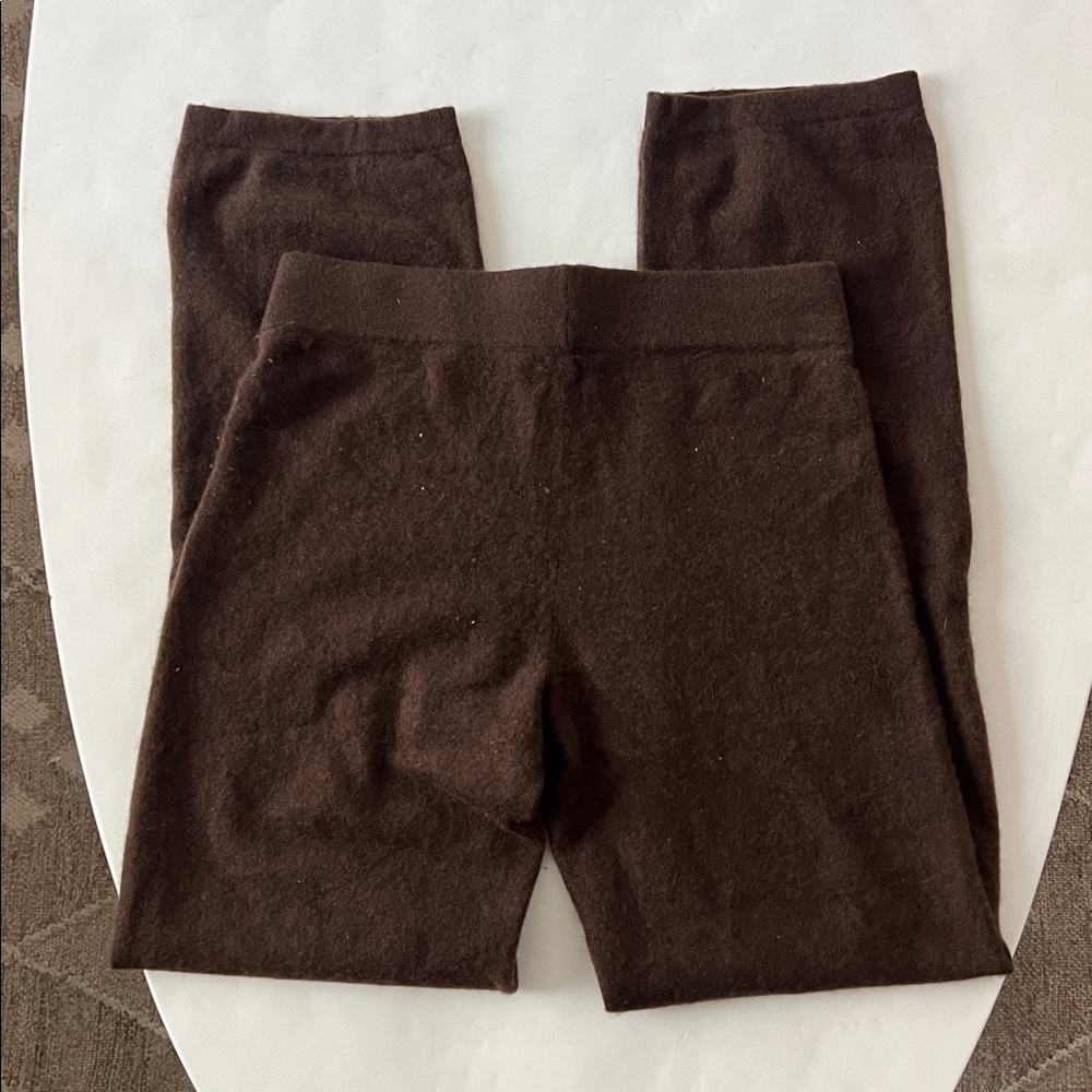 Neiman Marcus Cashmere 100% Cashmere Brown Pull On Pants Small $250 - Picture 4 of 6